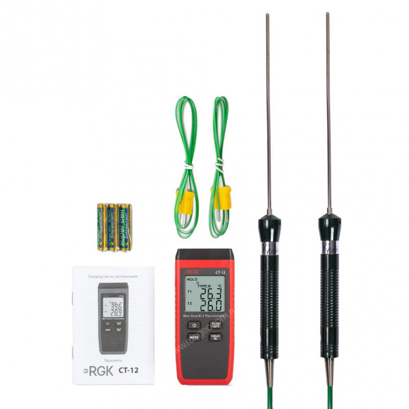 Термометр RGK CT-12 с погружным зондом температуры TR-10W с поверкой Термометр RGK CT-12 с погружным зондом температуры TR-10W с поверкой