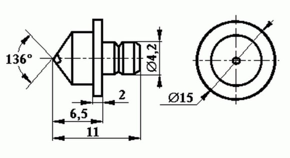 Наконечник алмазный тип НПМ для микротвердомеров ПМТ-3 и ПМТ-5