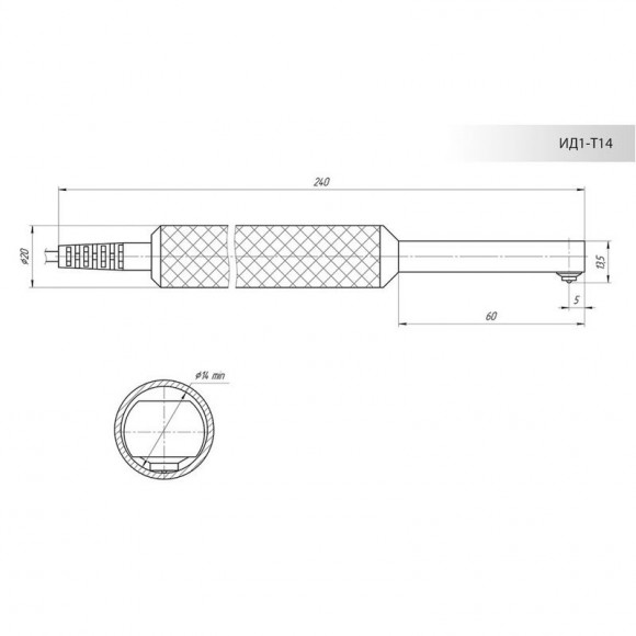 Преобразователь для измерения толщины покрытий внутри труб ИДх-Т